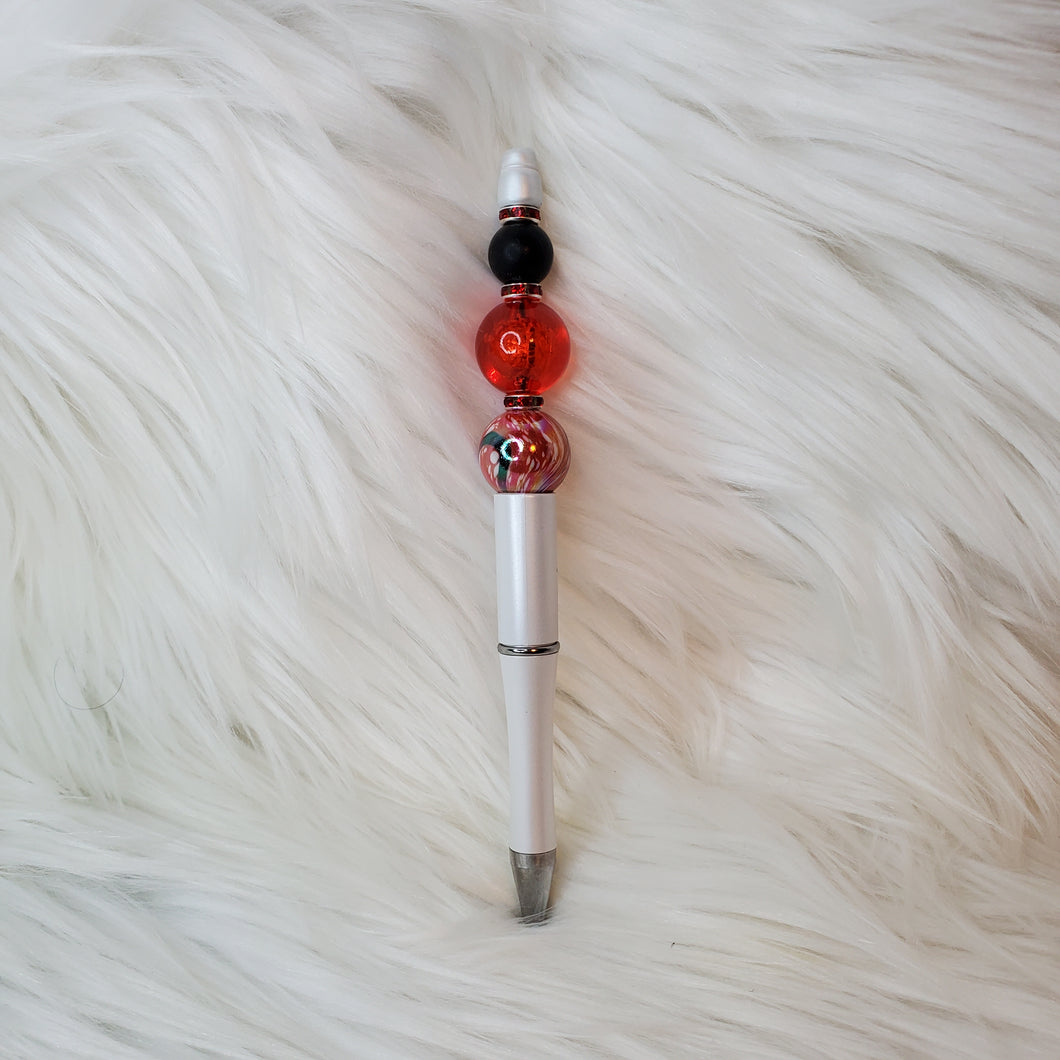Red and black classic beaded pen