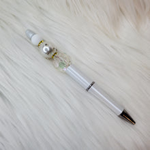 Load image into Gallery viewer, White and clear classic beaded pen
