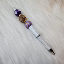 Load image into Gallery viewer, Purple and lavender classic beaded pen

