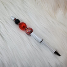 Load image into Gallery viewer, Red and black classic beaded pen
